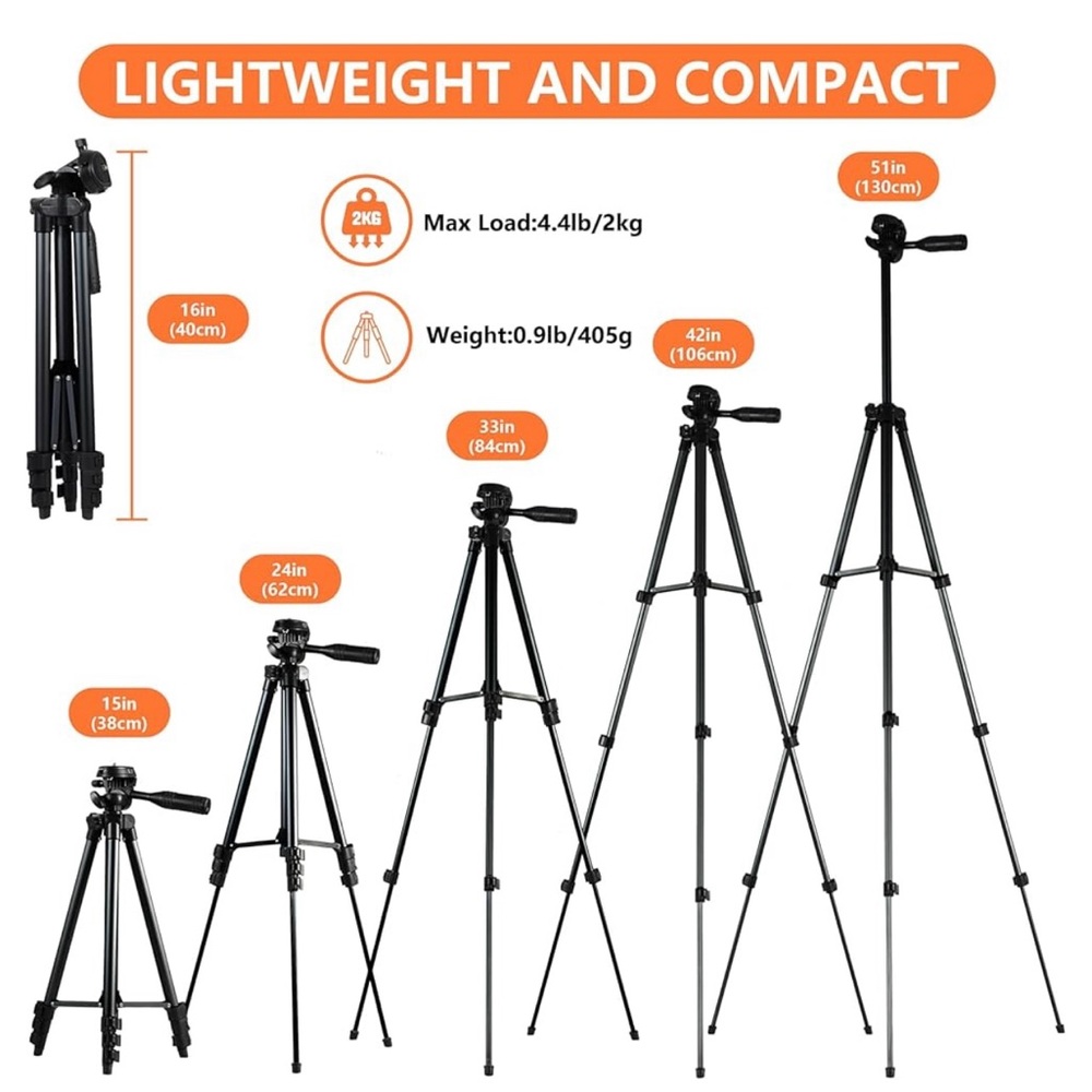 Polarduck Laser Level Tripod Phone Stand: 51-inch 130cm Aluminum Tripod -NWOB - Picture 8 of 10